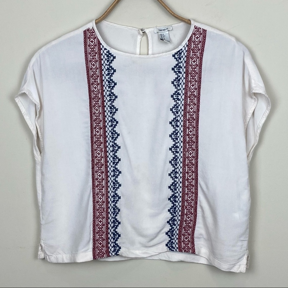 Forever 21 || Boxy Top with Keyhole Back; Size S